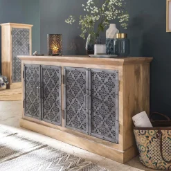 Made in Meubles Buffet enfilade en bois de manguier Sahara