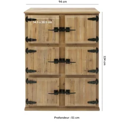 Made in Meubles Buffet haut 6 portes Champêtre