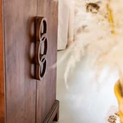 Made in Meubles Buffet haut en bois d'acacia Quilla