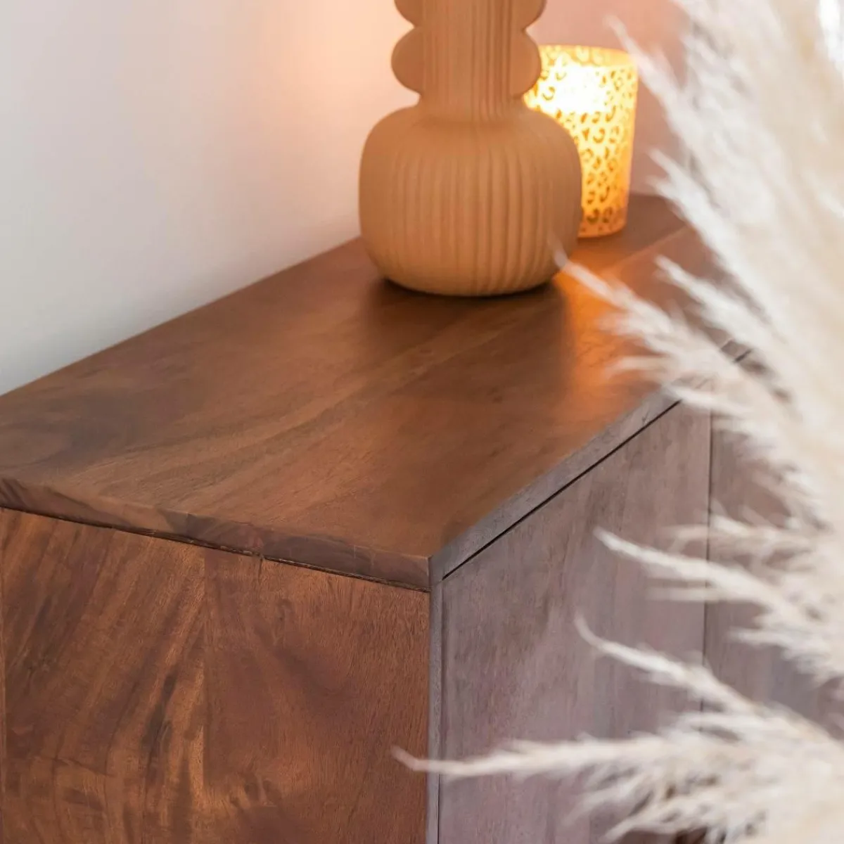 Made in Meubles Buffet haut en bois d'acacia Quilla