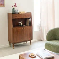 Made in Meubles Buffet haut en bois d'acacia Emiel
