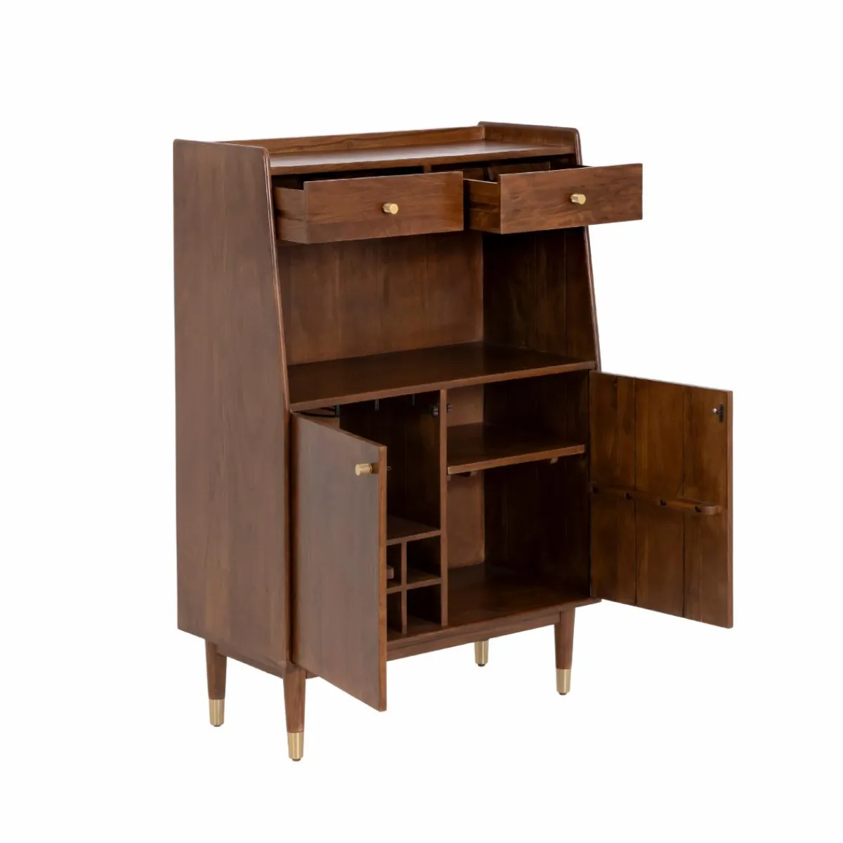 Made in Meubles Buffet haut en bois d'acacia Emiel