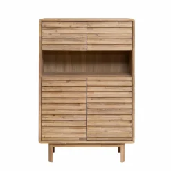 Made in Meubles Buffet haut en bois d'acacia Marin