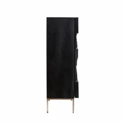 Made in Meubles Buffet haut en bois de manguier noir Tristan