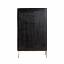 Made in Meubles Buffet haut en bois de manguier noir Tristan