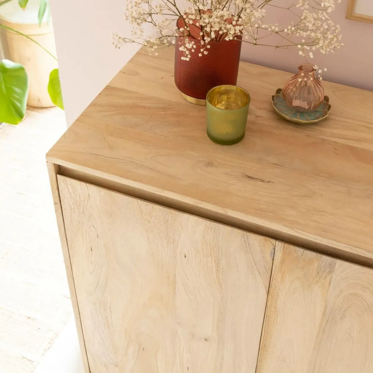 Made in Meubles Buffet haut en bois de manguier Ode