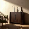 Made in Meubles Buffet haut en bois de manguier foncé Liriel