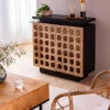 Made in Meubles Buffet sculpté en bois de manguier Camélia