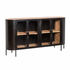 Made in Meubles Buffet vitrine en métal Achille