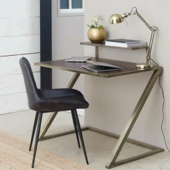 Made in Meubles Bureau pupitre en bois et métal Capucine