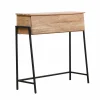 Made in Meubles Bureau secrétaire en bois d'acacia et métal Milo