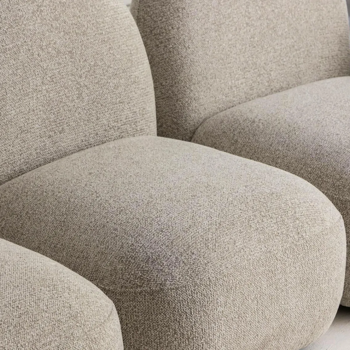 Made in Meubles Canapé 3 modules en tissu bouclette gris Calya