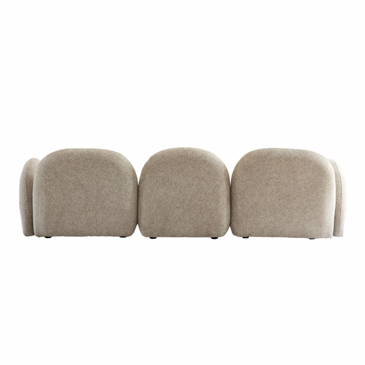 Made in Meubles Canapé 3 modules en tissu bouclette gris Calya
