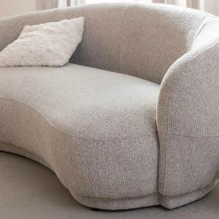 Made in Meubles Canapé en tissu bouclette gris 3 places Maddy