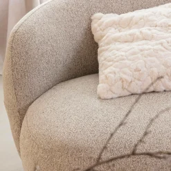 Made in Meubles Canapé en tissu bouclette gris 3 places Maddy