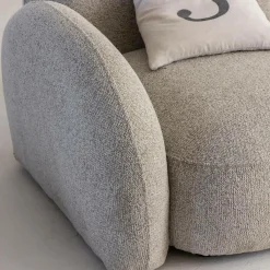Made in Meubles Canapé modulable 2 places en tissu bouclette gris Calya
