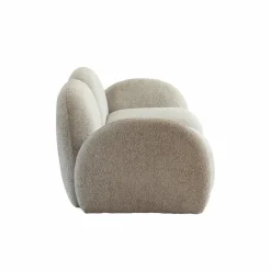 Made in Meubles Canapé modulable 2 places en tissu bouclette gris Calya