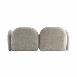 Made in Meubles Canapé modulable 2 places en tissu bouclette gris Calya