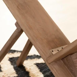Made in Meubles Chaise allongée en bois de manguier Jordana