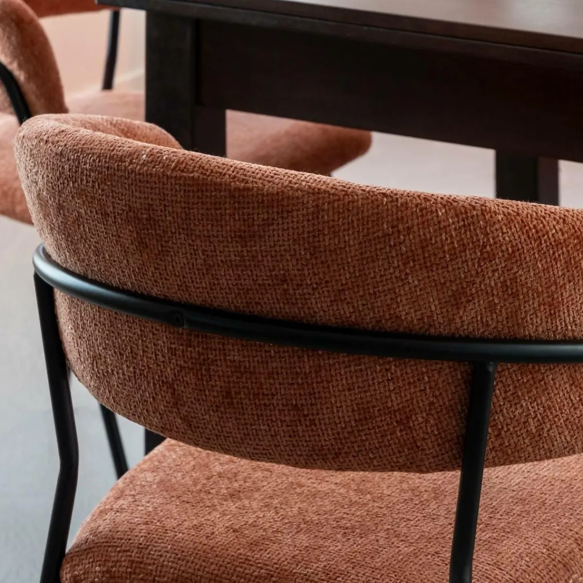 Made in Meubles Chaise arrondie terracotta Kanoa (lot de 2)