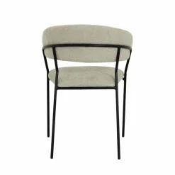 Made in Meubles Chaise arrondie tissu écru Kanoa (lot de 2)