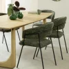 Made in Meubles Chaise arrondie tissu vert Kanoa (lot de 2)