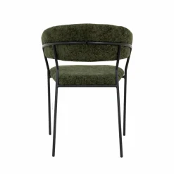 Made in Meubles Chaise arrondie tissu vert Kanoa (lot de 2)