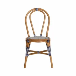 Made in Meubles Chaise bistrot en rotin bleue Elynne (lot de 2)
