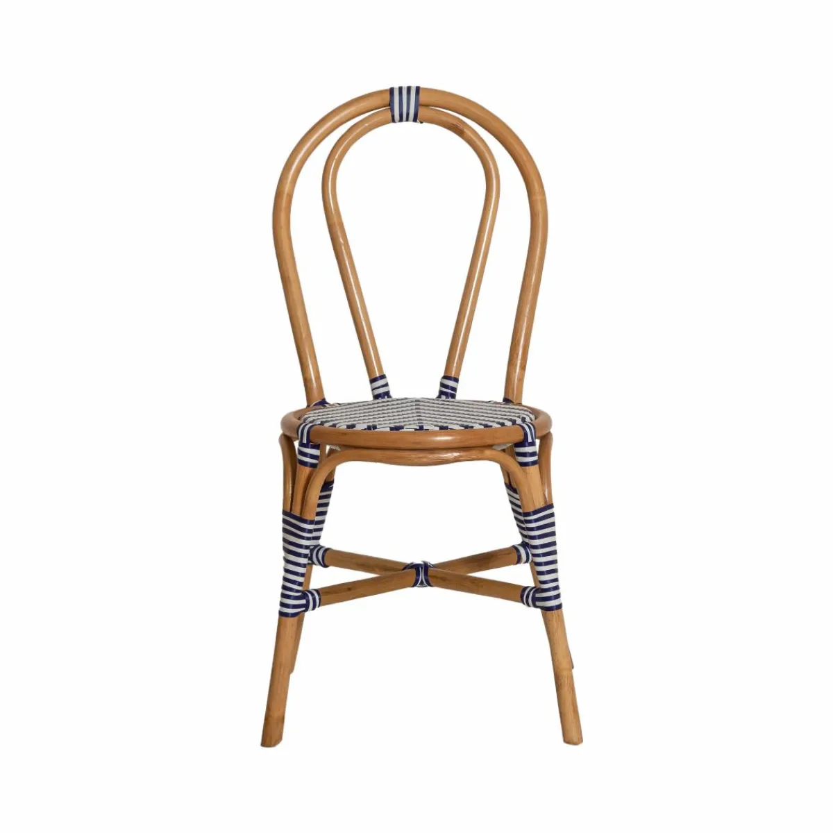 Made in Meubles Chaise bistrot en rotin bleue Elynne (lot de 2)