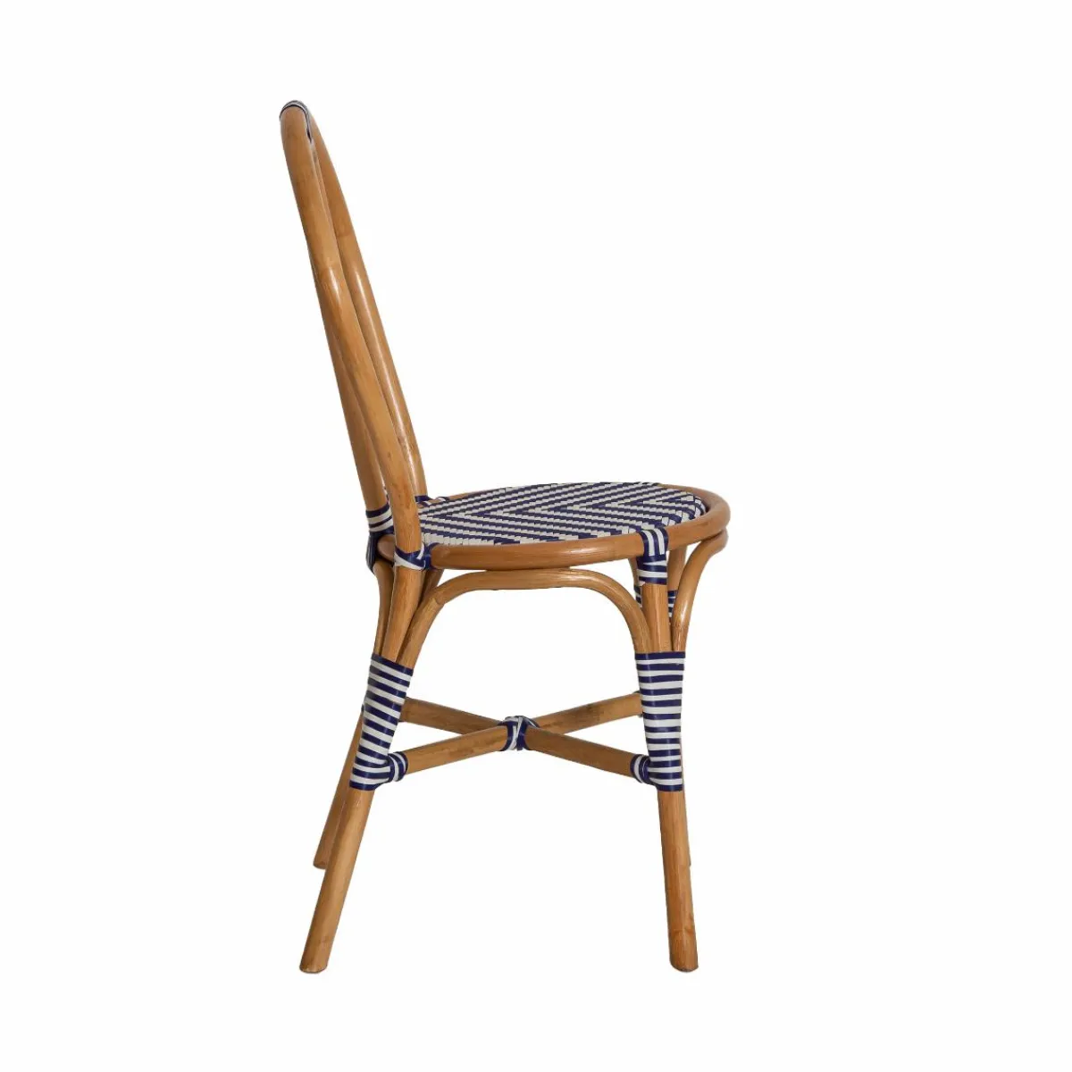 Made in Meubles Chaise bistrot en rotin bleue Elynne (lot de 2)