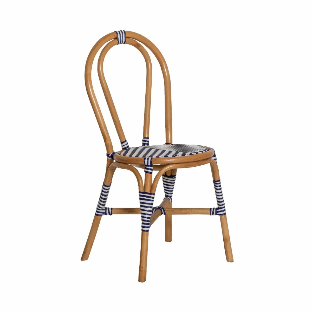 Made in Meubles Chaise bistrot en rotin bleue Elynne (lot de 2)