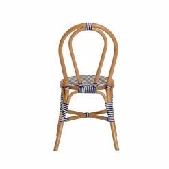 Made in Meubles Chaise bistrot en rotin bleue Elynne (lot de 2)