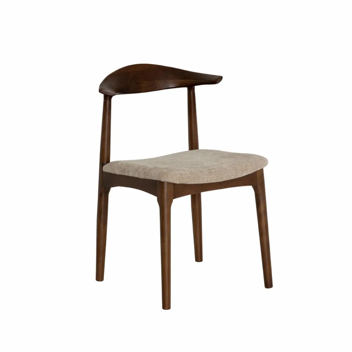 Made in Meubles Chaise bois hêtre foncé Aline (lot de 2)
