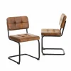 Made in Meubles Chaise cantilever en microfibre marron Mambo (lot de 2)