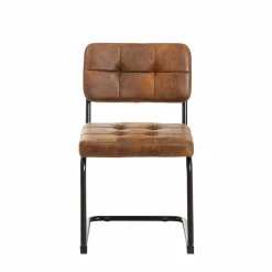 Made in Meubles Chaise cantilever en microfibre marron Mambo (lot de 2)