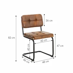 Made in Meubles Chaise cantilever en microfibre marron Mambo (lot de 2)