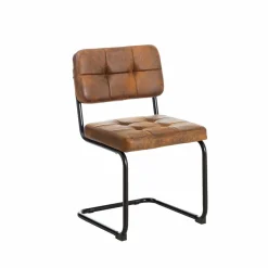 Made in Meubles Chaise cantilever en microfibre marron Mambo (lot de 2)