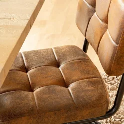 Made in Meubles Chaise cantilever en microfibre marron Mambo (lot de 2)