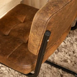 Made in Meubles Chaise cantilever en microfibre marron Mambo (lot de 2)