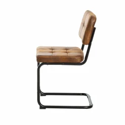 Made in Meubles Chaise cantilever en microfibre marron Mambo (lot de 2)
