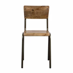 Made in Meubles Chaise d'écolier en bois de manguier Marcus (lot de 2)