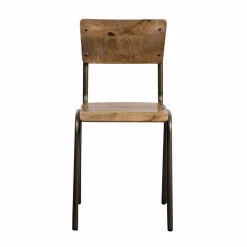 Made in Meubles Chaise d'écolier en bois de manguier Marcus (lot de 2)
