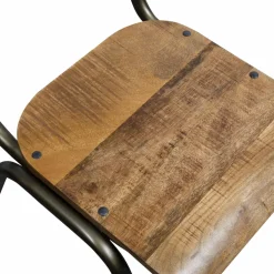 Made in Meubles Chaise d'écolier en bois de manguier Marcus (lot de 2)