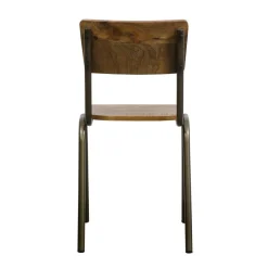 Made in Meubles Chaise d'écolier en bois de manguier Marcus (lot de 2)