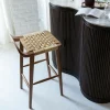 Made in Meubles Chaise de bar en bois de manguier Suzanna