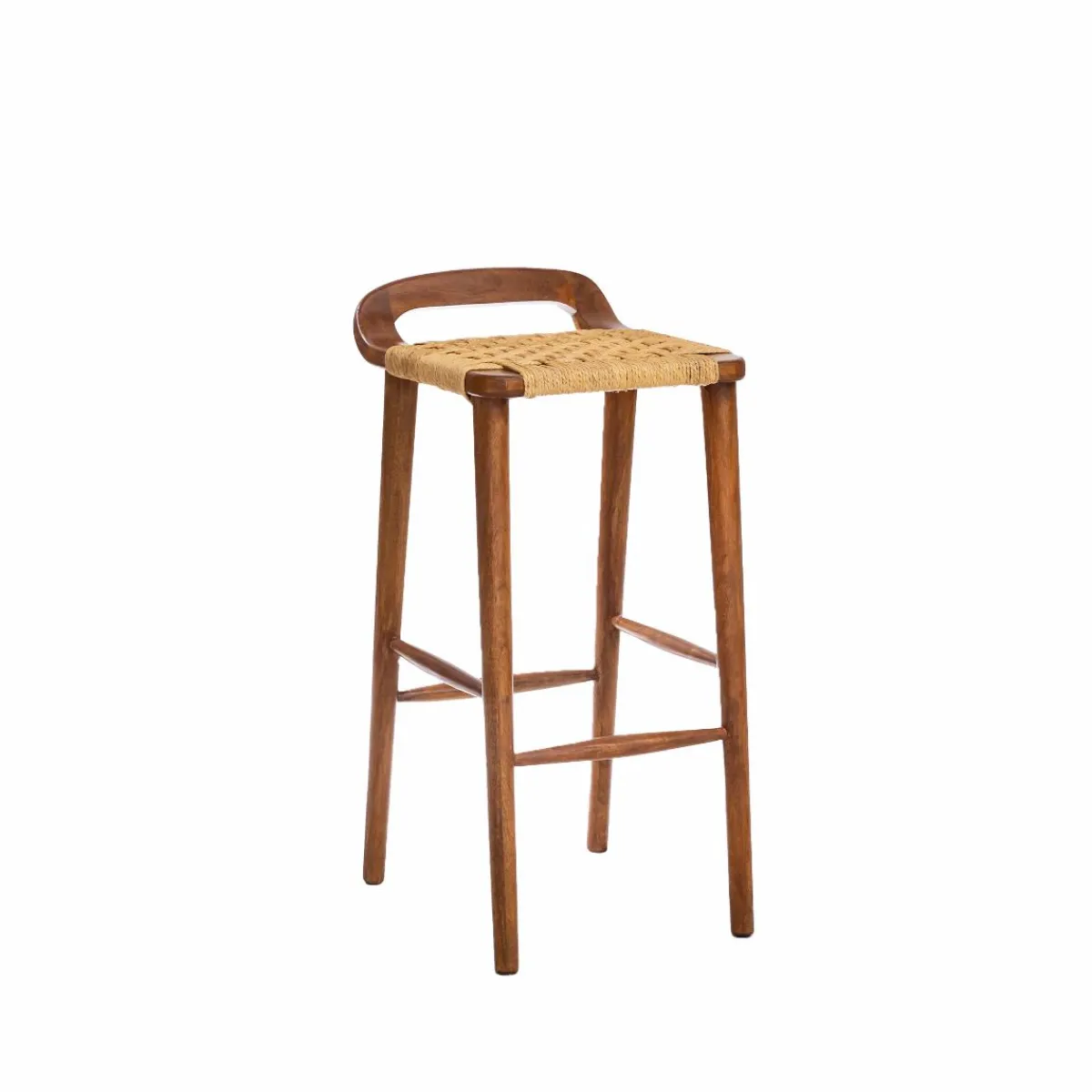 Made in Meubles Chaise de bar en bois de manguier Suzanna