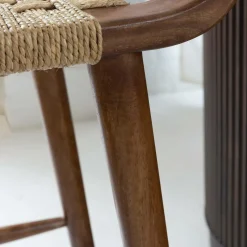Made in Meubles Chaise de bar en bois de manguier Suzanna