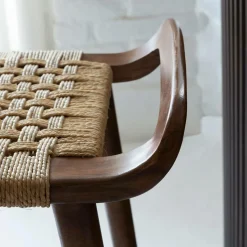 Made in Meubles Chaise de bar en bois de manguier Suzanna