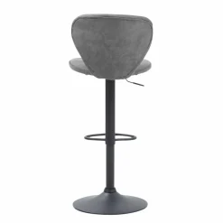 Made in Meubles Chaise de bar vintage noire pied central réglable Isis (lot de 2)
