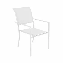 Made in Meubles Chaise de jardin blanche Ilona (lot de 2)